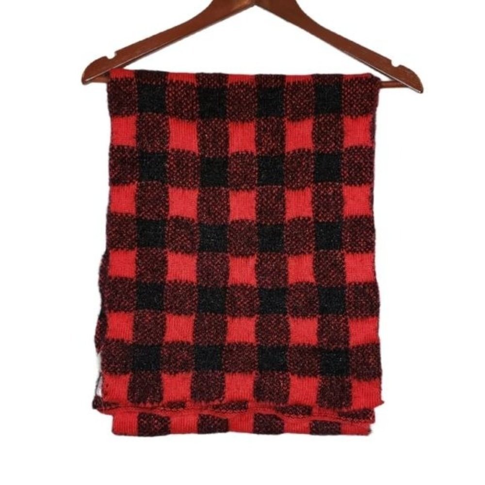 Collection Eighteen‎ Red and Black gingham glitter scarf